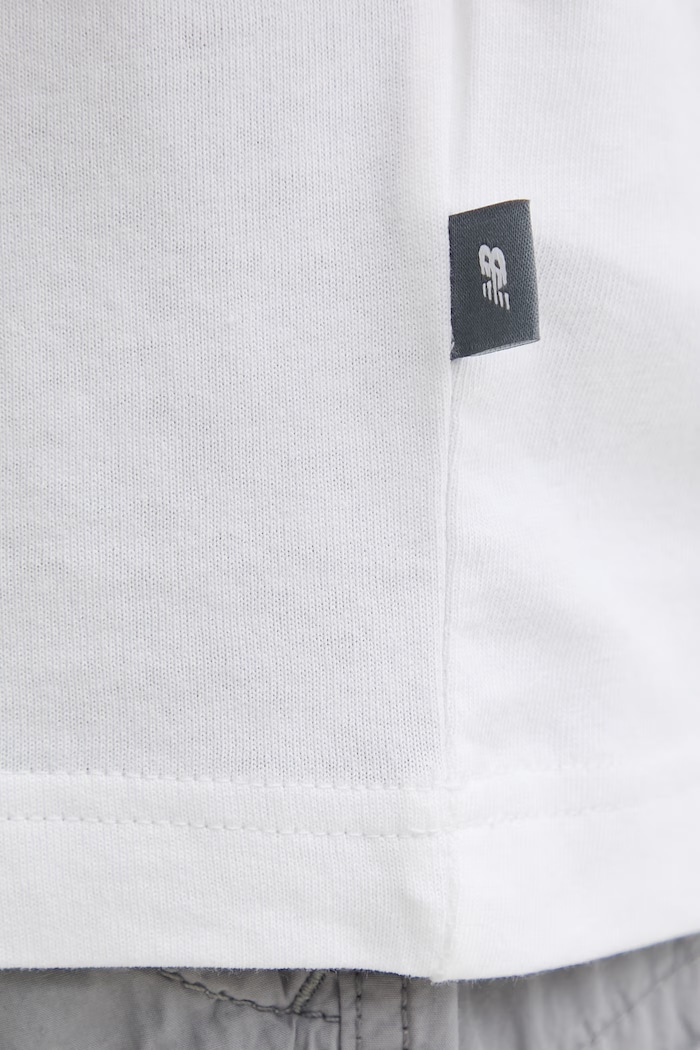 New Balance T-shirt ανδρικό βαμβακερό Fish and Chips MT61I5BMWT λευκό