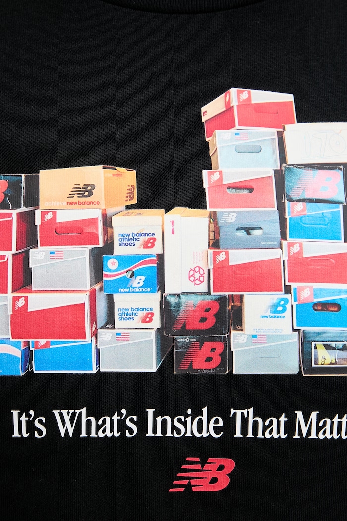 New Balance t-shirt ανδρικό βαμβακερό Boxes MT61H0DXBK μαύρο