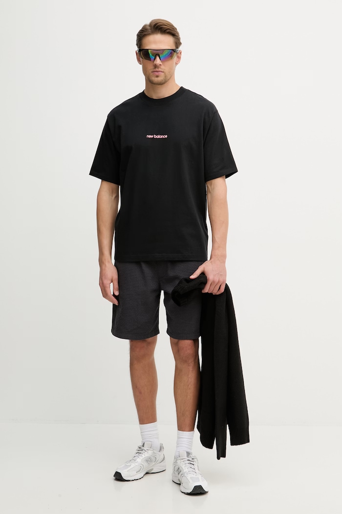 New Balance t-shirt ανδρικό βαμβακερό Football Club MT61B347BK μαύρο SS26
