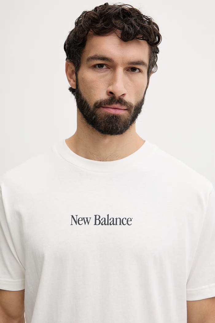 New Balance tričko pánske bavlnené N Collage béžová MT6161TQSST