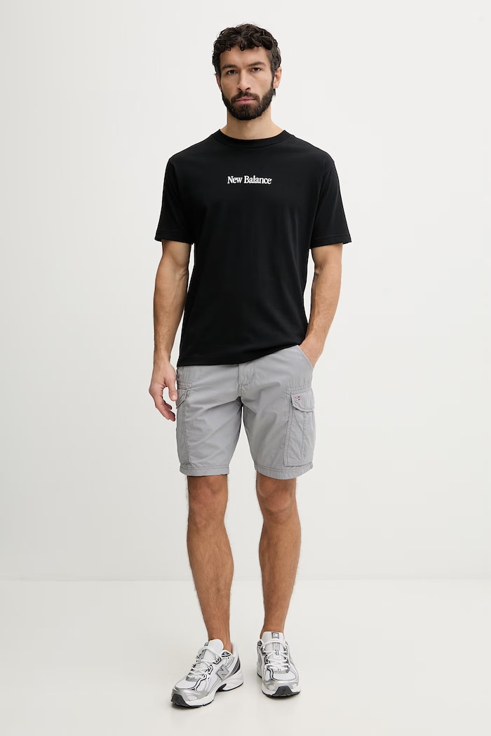 New Balance t-shirt Ανδρικό βαμβακερό N Collage MT6161TQBK μαύρο SS26