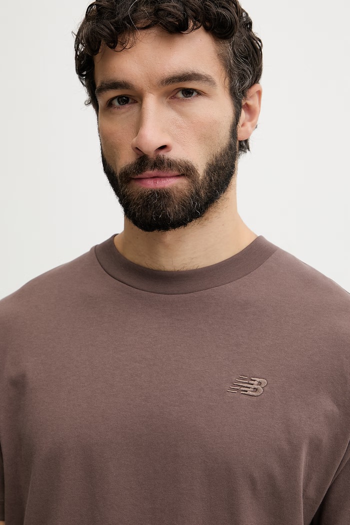 New Balance μπλουζάκι Ανδρικό βαμβακερό καφέ MT41533ABP