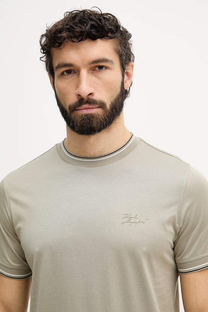 Karl Lagerfeld t-shirt męski bawełniany zielony 562200.755003