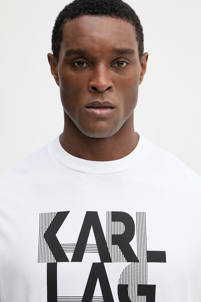 Bavlnené tričko Karl Lagerfeld biela 562225.755130