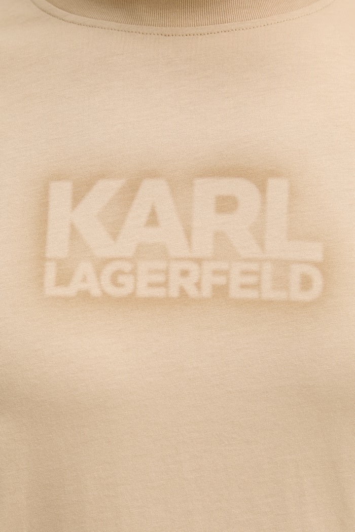 Karl Lagerfeld t-shirt bawełniany 562242.755060 beżowy