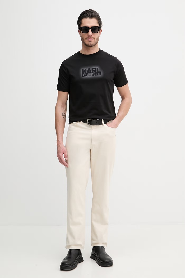 Karl Lagerfeld tricou din bumbac 562242.755060 negru SS26