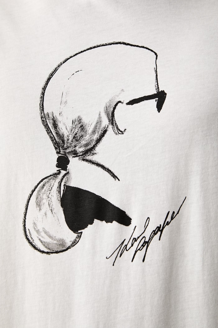 Karl Lagerfeld T-shirt męski bawełniany 562224.755146 beżowy