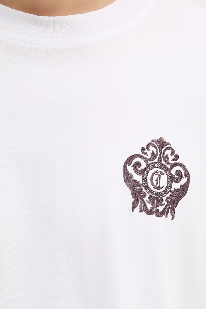 Just Cavalli t-shirt bawełniany 80OAHE15.CJ110 biały