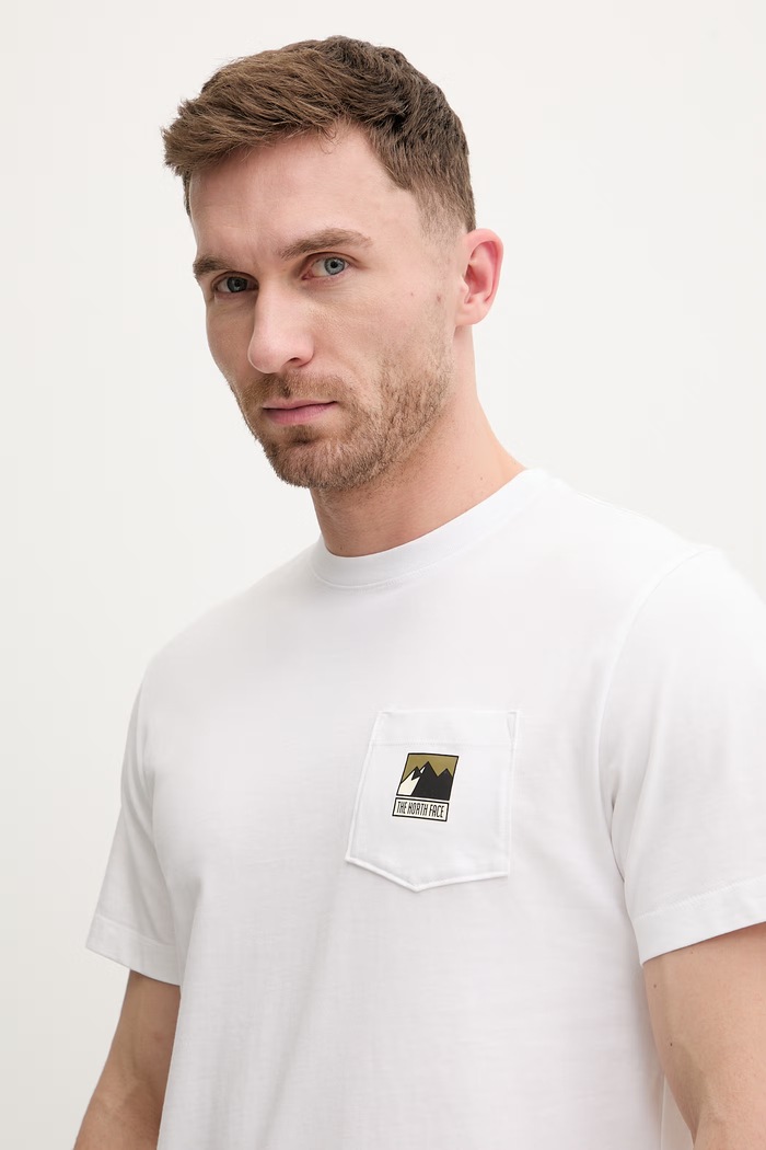 Βαμβακερό μπλουζάκι The North Face GRAPHIC λευκό NF0A8GUUFN41