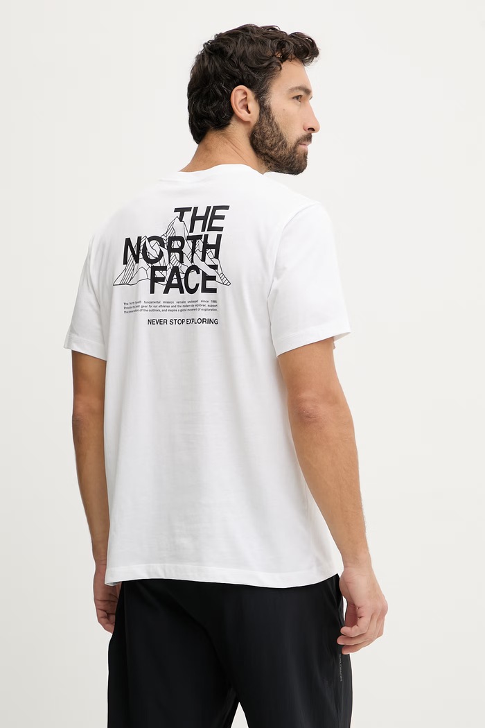 Tričko The North Face MOUNTAIN potlač biela NF0A8GUZFN41