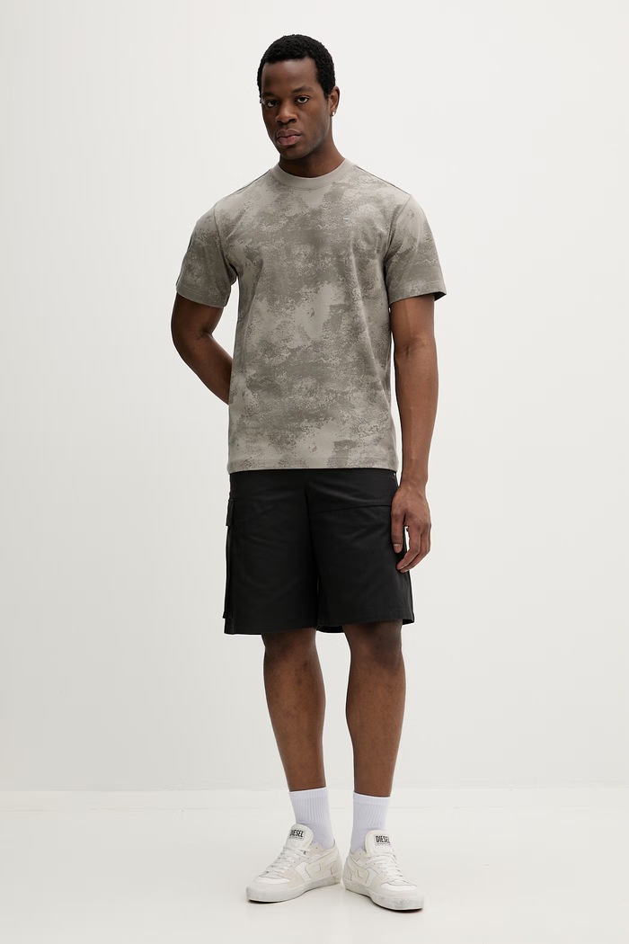 G-Star T-shirt ανδρικό βαμβακερό Aop D28589.E400 γκρί SS26