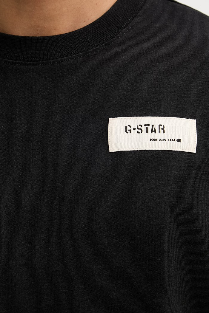 G-Star тениска мъжка памучна HB badge relaxed D28606.E385 черен
