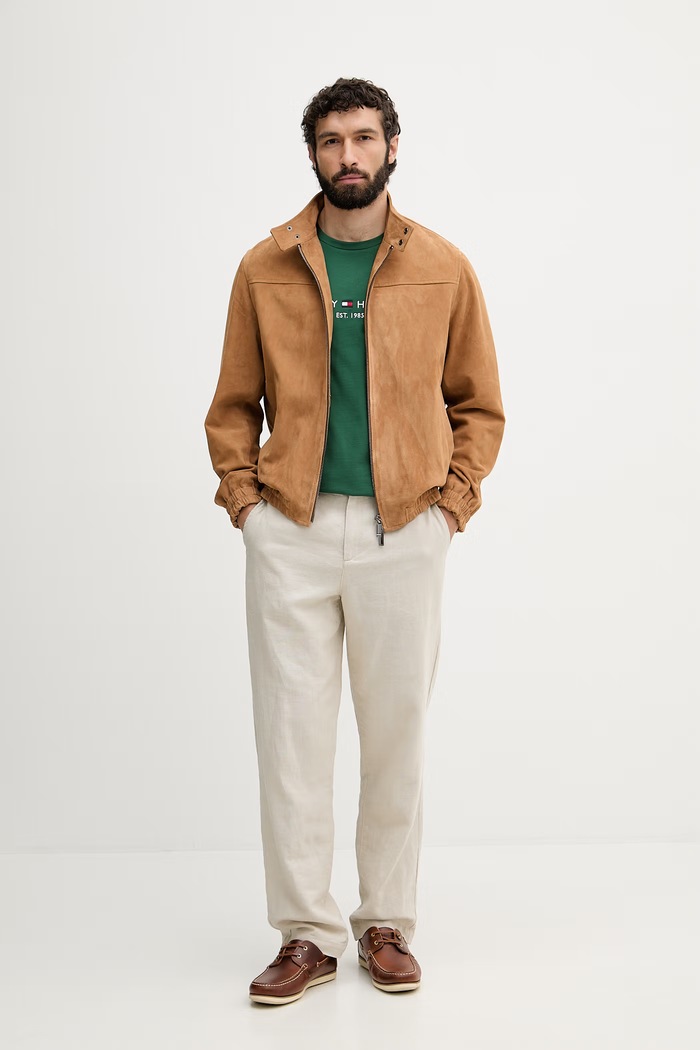 Tommy Hilfiger férfi pamut póló MW0MW11797. zöld SS26