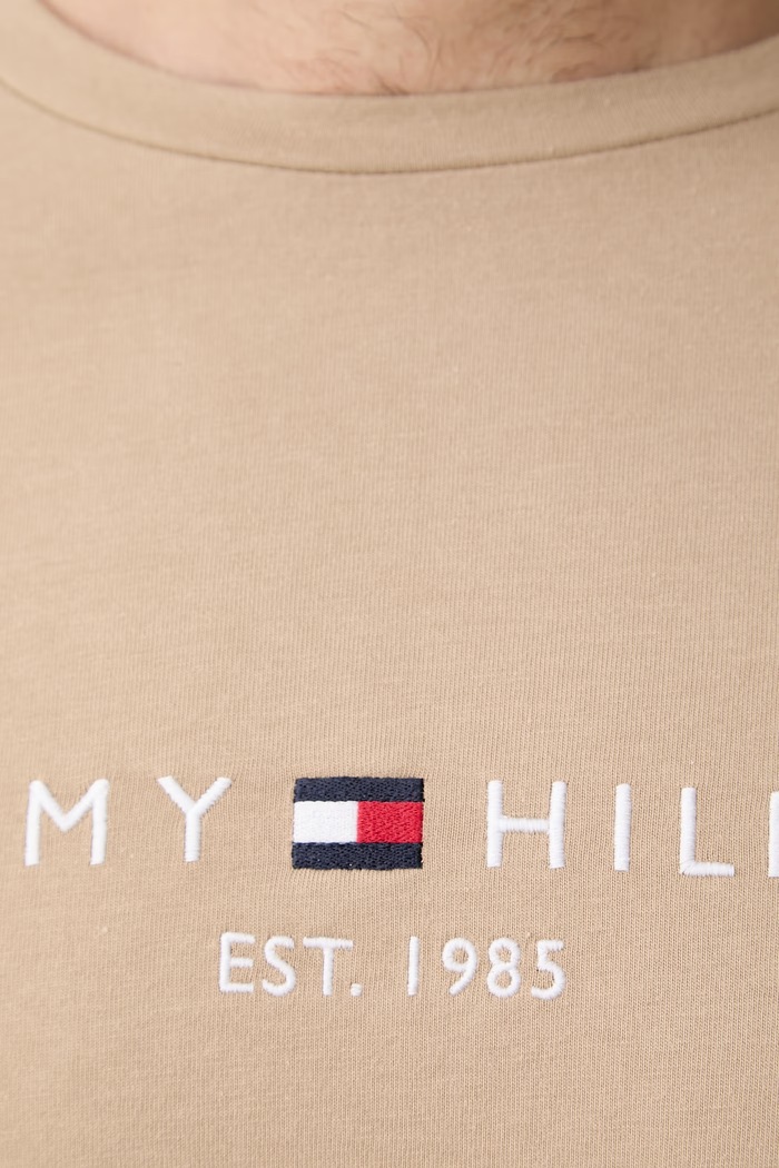 Tommy Hilfiger T-shirt męski bawełniany MW0MW11797. beżowy