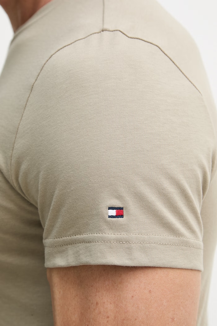 Tommy Hilfiger tričko pánske bavlnené MW0MW11797. béžová