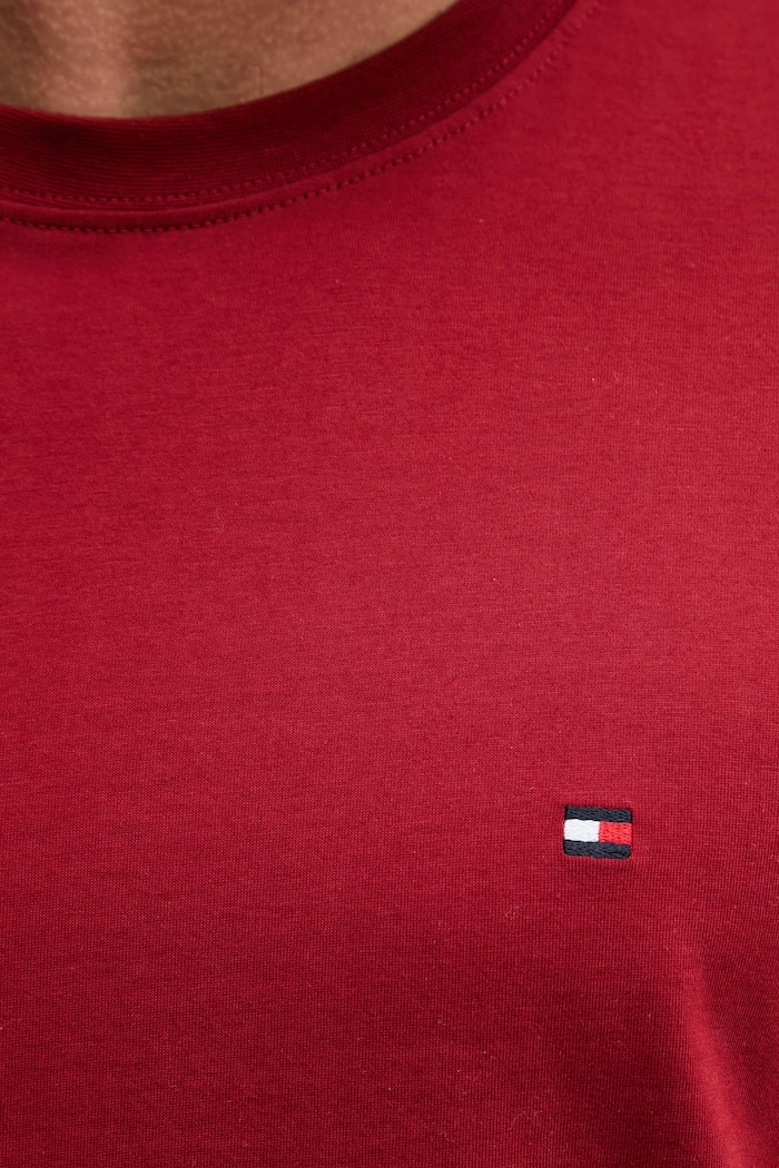 Tommy Hilfiger tricou basic bărbătesc din bumbac MW0MW42393 burgundia