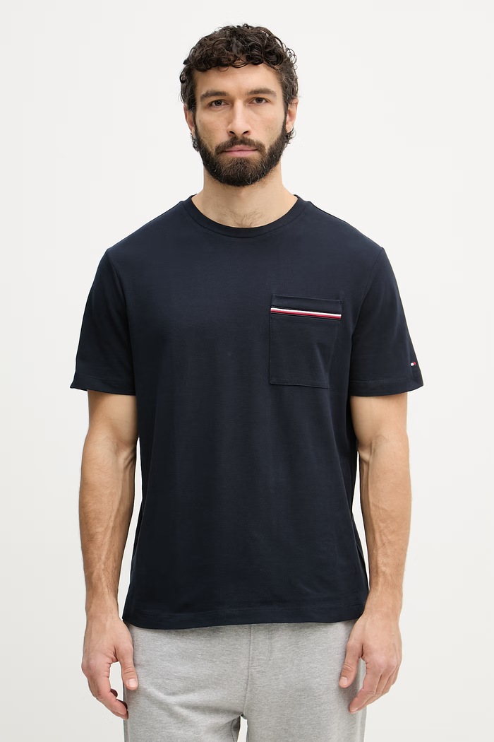 Tommy Hilfiger tričko pánske bavlnené tmavomodrá MW0MW42397