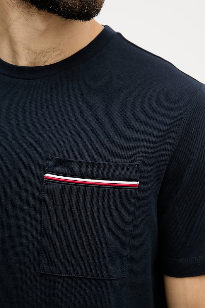 Tommy Hilfiger tričko pánske bavlnené MW0MW42397 tmavomodrá