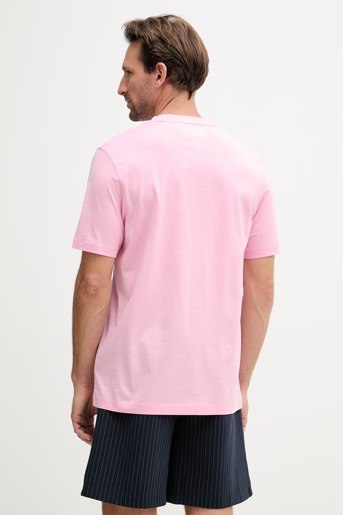 Oblečenie Tommy Hilfiger basic tričko pánske bavlnené SUMMER MW0MW43066 ružová