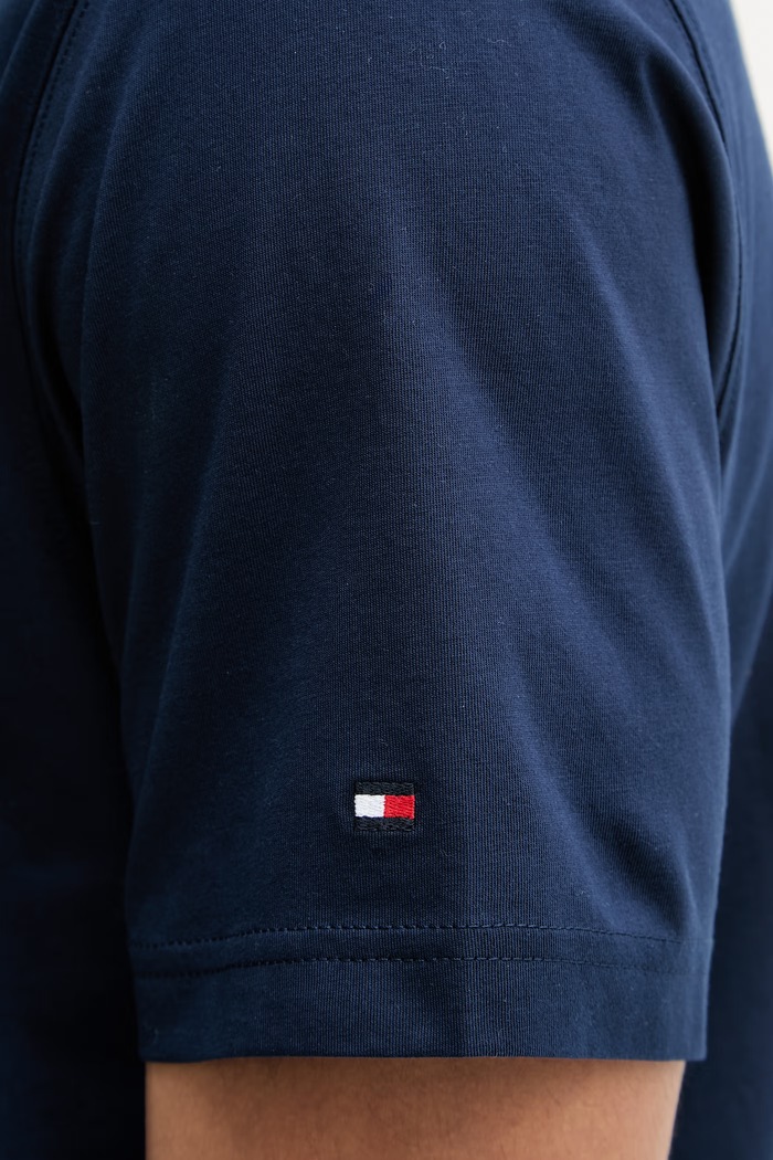 Tommy Hilfiger basic tričko pánske bavlnené SUMMER MW0MW43066 tmavomodrá