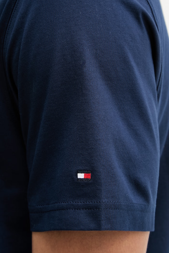 Tommy Hilfiger basic tričko pánske bavlnené SUMMER MW0MW43066 tmavomodrá