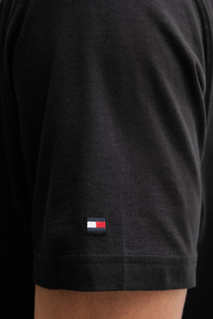Tommy Hilfiger t-shirt basic Ανδρικό βαμβακερό SUMMER MW0MW43066 μαύρο