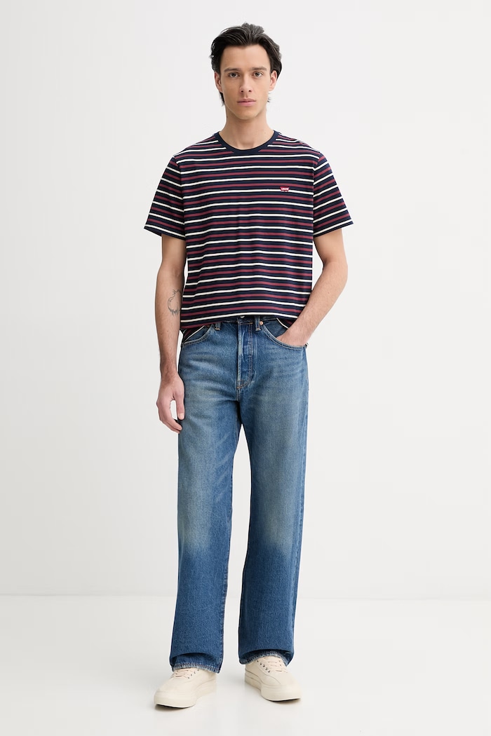 Bavlnené tričko Levi's SS ORIGINAL HM 56605.0302 tmavomodrá SS26