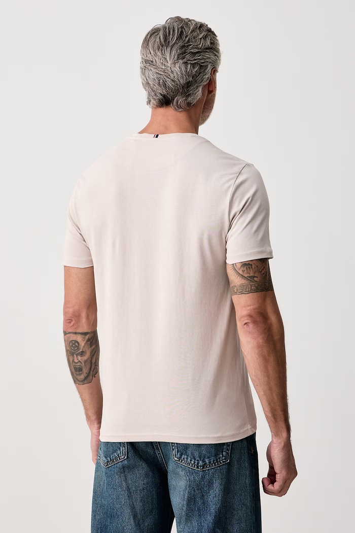 Odzież U.S. Polo Assn. T-shirt męski bawełniany DHM MUP3310 beżowy