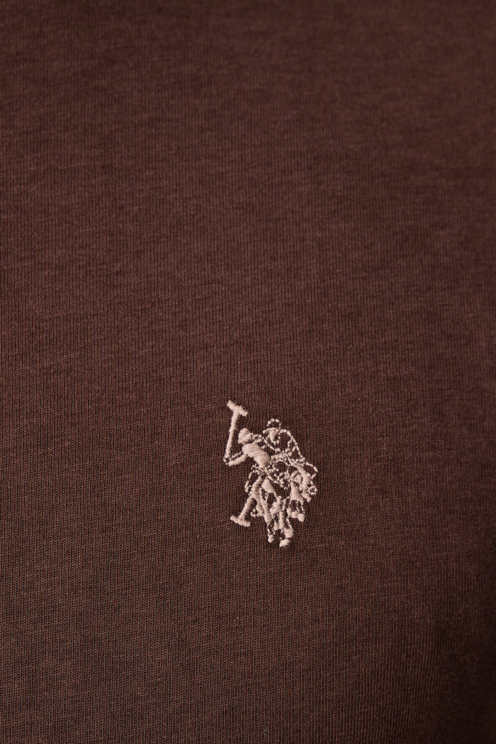 Majica za muškarce od pamuka DHM U.S. Polo Assn. smeđa MUP3310