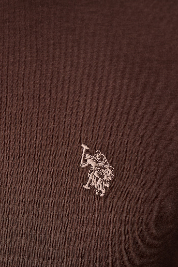 T-shirt ανδρικό βαμβακερό DHM U.S. Polo Assn. καφέ MUP3310