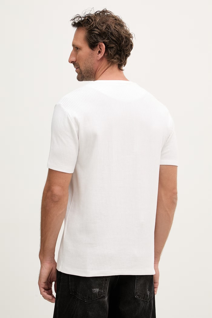 Ruházat U.S. Polo Assn. Férfi pamut RIB TEXTURE Póló MUP4646 fehér