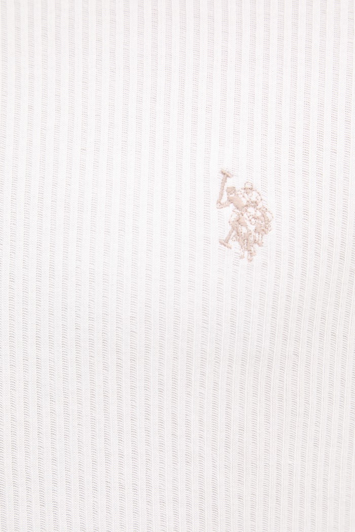 Férfi pamut RIB TEXTURE Póló U.S. Polo Assn. fehér MUP4646