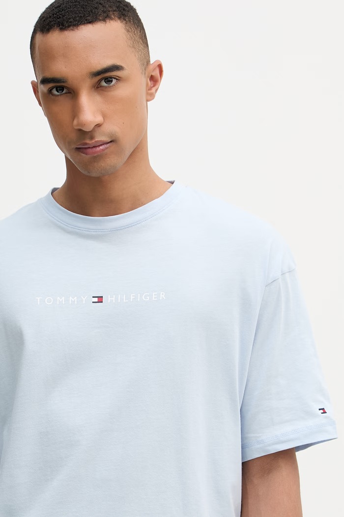 Tommy Hilfiger T-shirt męski bawełniany niebieski UM0UM03643