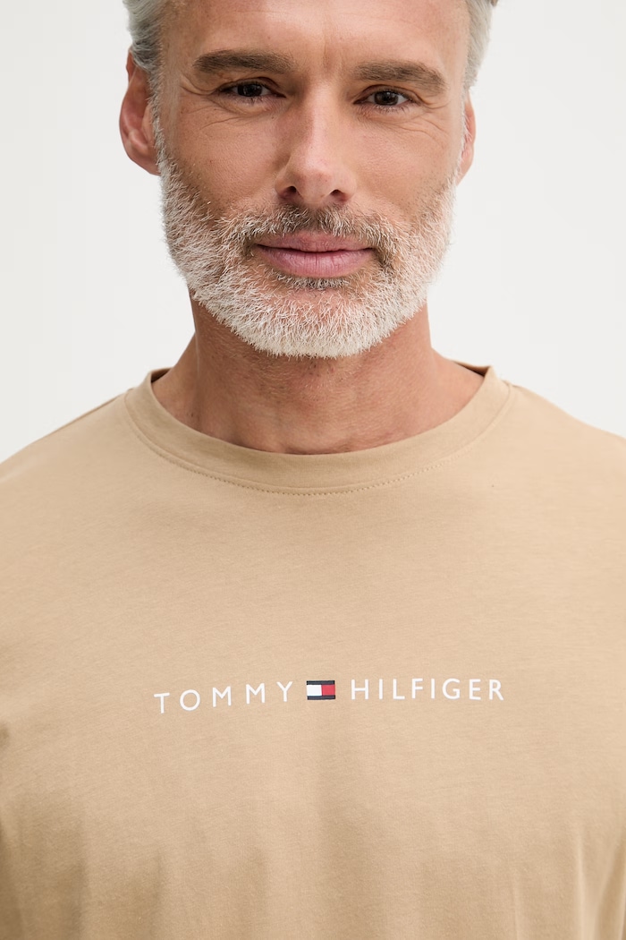 Tommy Hilfiger tricou pentru bărbați, din bumbac bej UM0UM03643