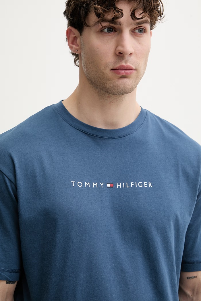 Tommy Hilfiger tričko pánske bavlnené tmavomodrá UM0UM03643