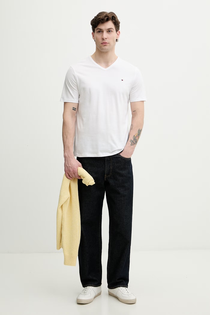 Tommy Hilfiger tričko pánske bavlnené 3-balenie UM0UM03865 biela SS26