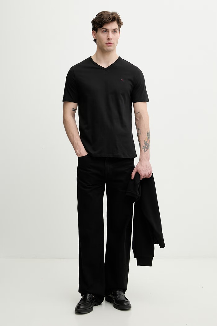 Tommy Hilfiger T-shirt męski bawełniany 3-pack UM0UM03865 czarny SS26