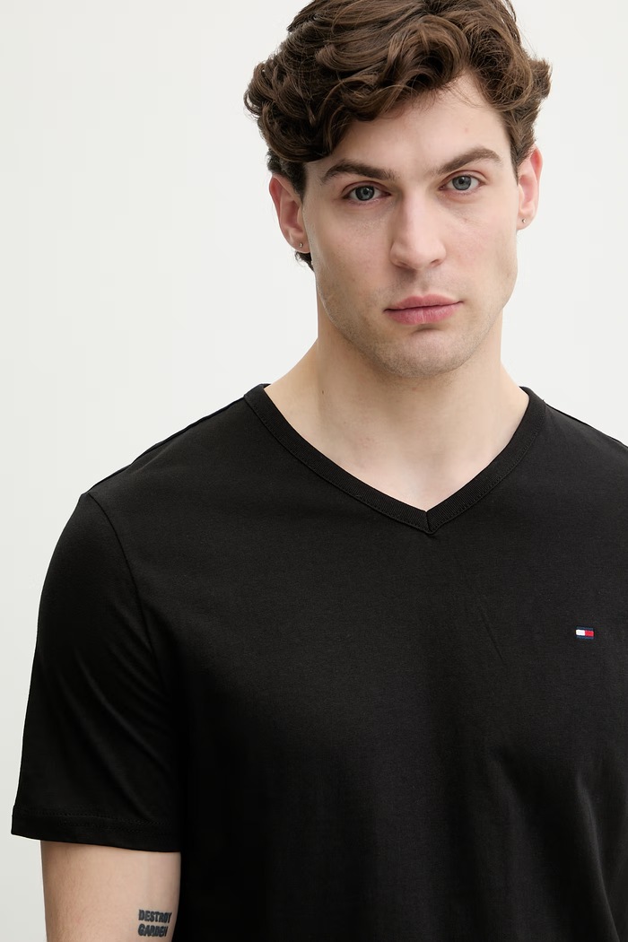 Tommy Hilfiger T-shirt męski bawełniany 3-pack czarny UM0UM03865