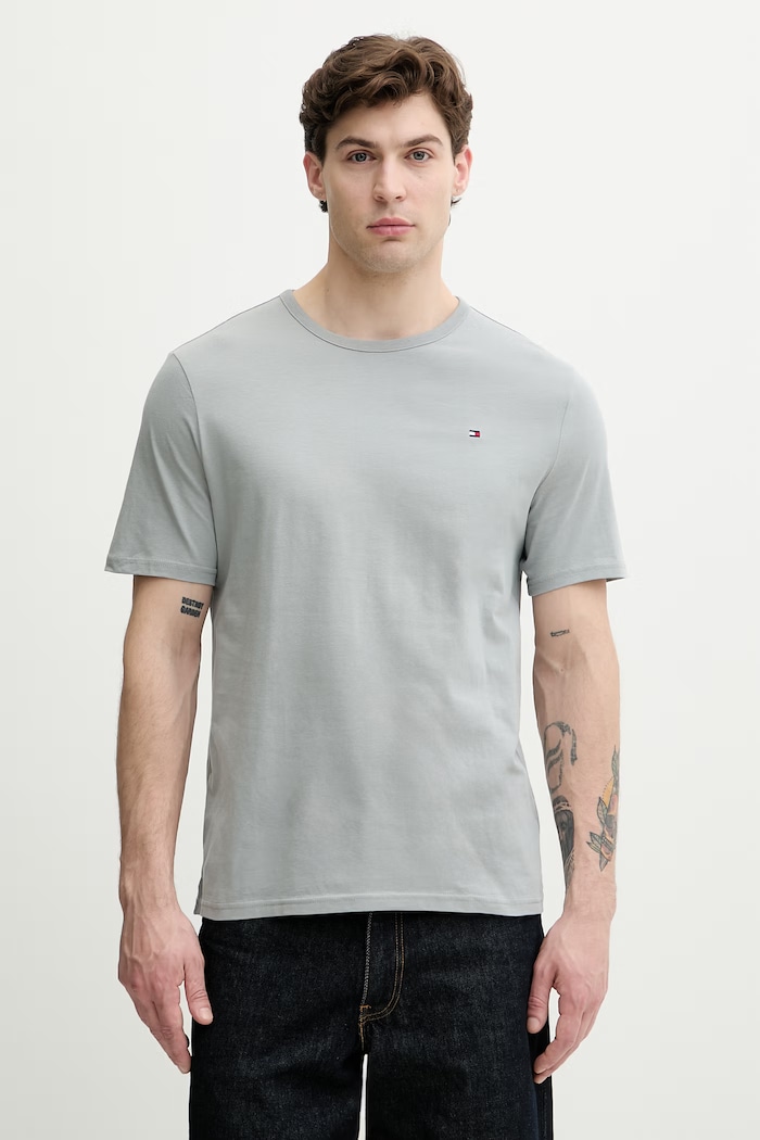 Oblečenie Tommy Hilfiger tričko pánske bavlnené UM0UM03870 béžová