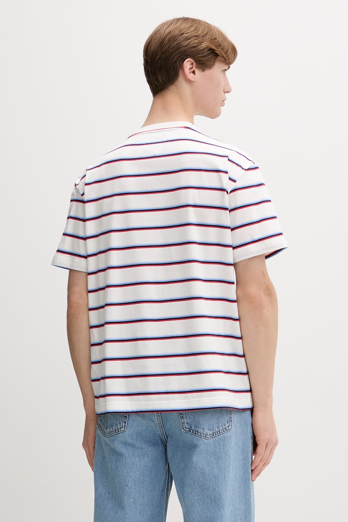 Odzież Tommy Jeans T-shirt męski bawełniany DM0DM22516 biały