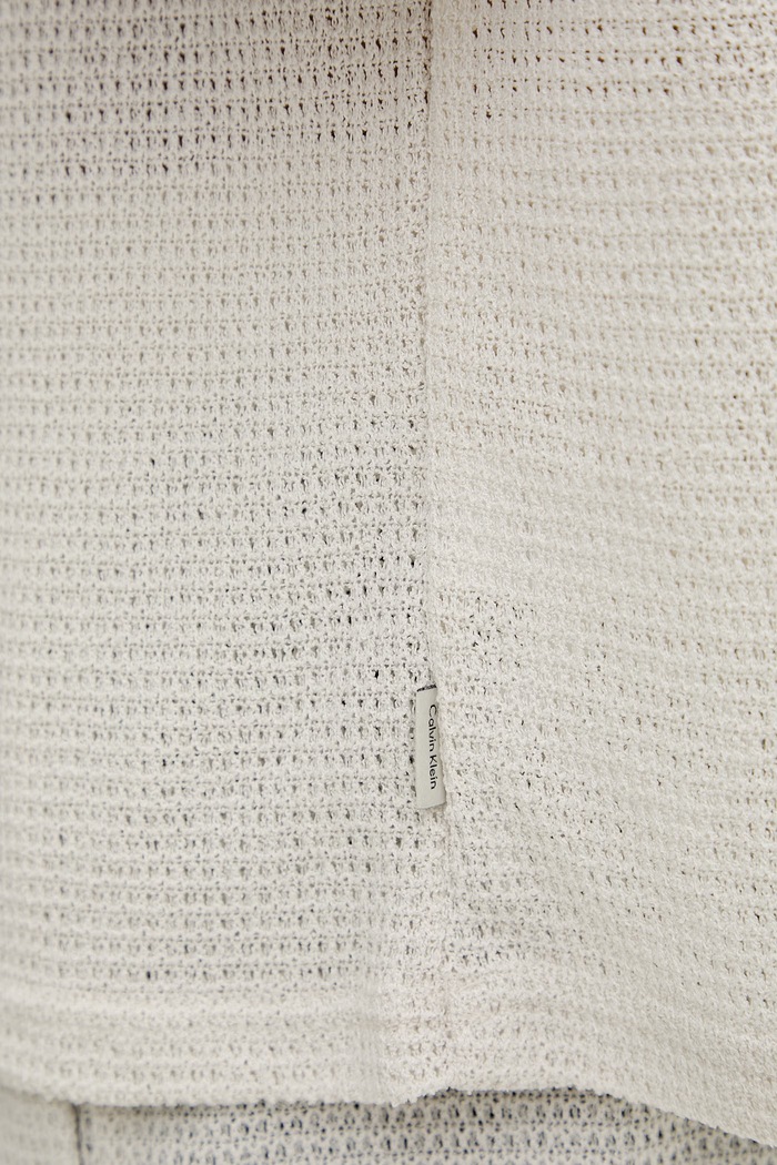 Calvin Klein polo swetrowe męskie z wiskozą LV00NM2986 beżowy
