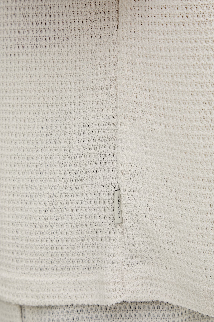 Calvin Klein polo swetrowe męskie z wiskozą LV00NM2986 beżowy