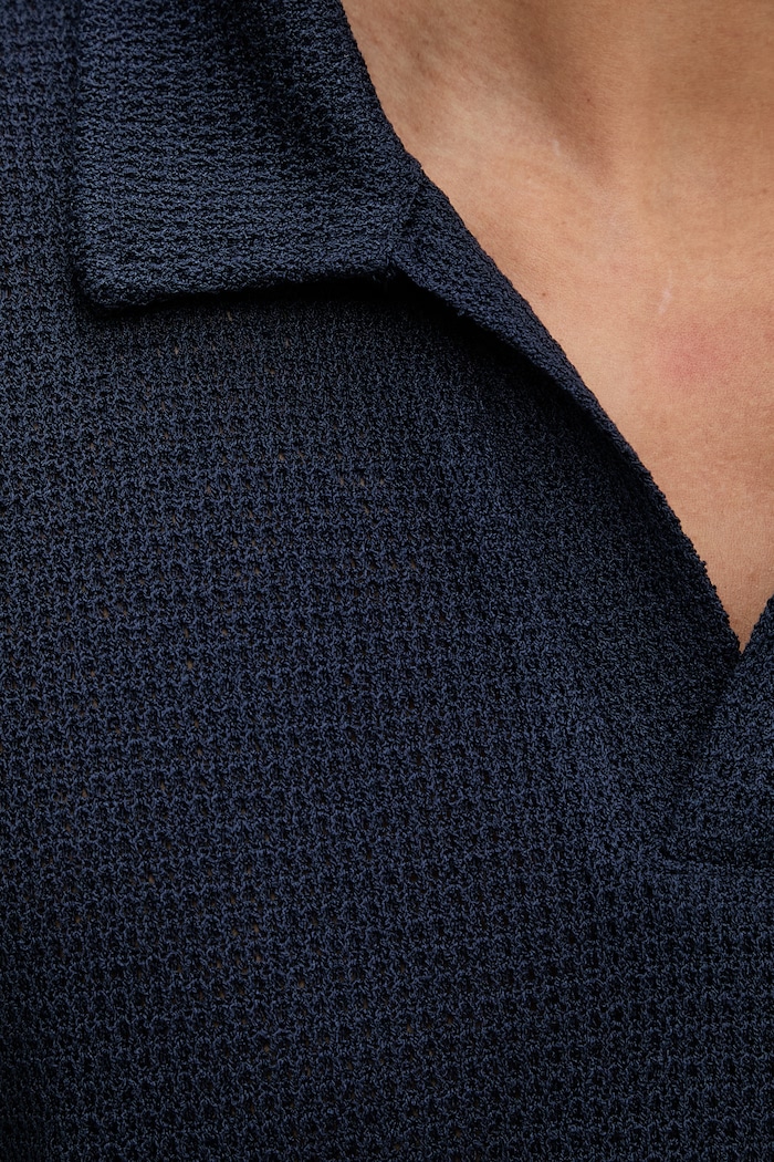 Calvin Klein úpletové polo tričko pánske s viskózou LV00NM2986 tmavomodrá