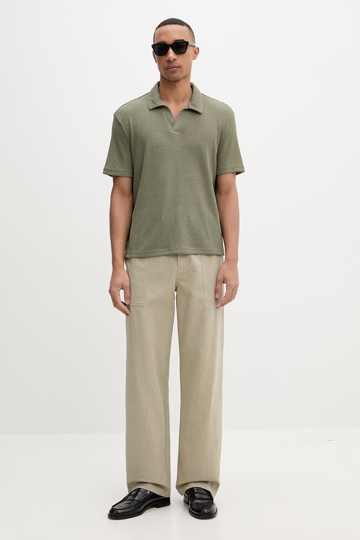Calvin Klein úpletové polo tričko pánske s viskózou LV00NM2986 zelená SS26