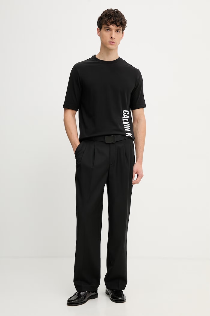 Calvin Klein tričko pánske s bavlnou LV00NM3019 čierna SS26