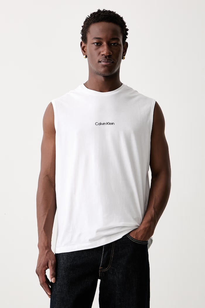 Calvin Klein top męski z bawełną biały LV00NM3023
