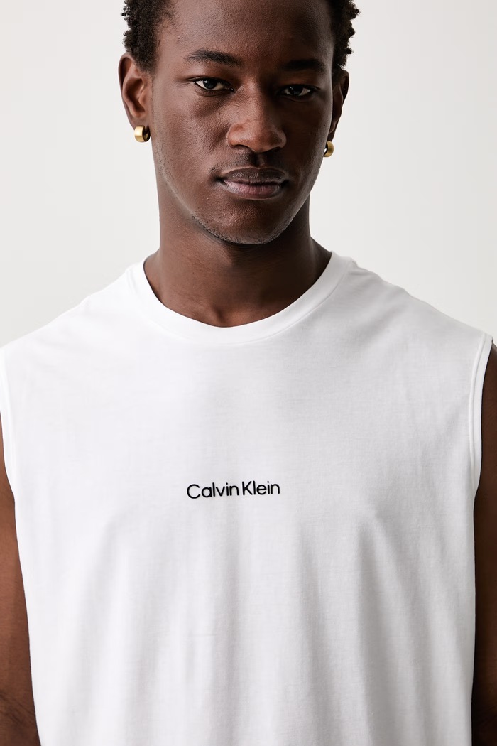 Calvin Klein top męski z bawełną biały LV00NM3023