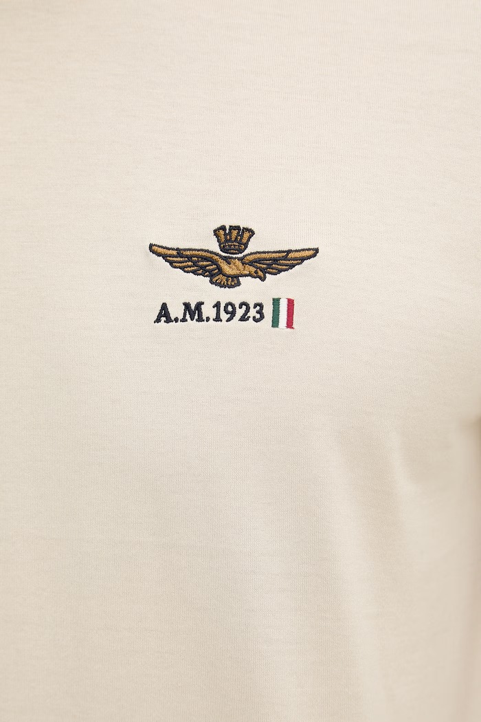 Aeronautica Militare тениска мъжка памучна TS2508UJ00682 бежов