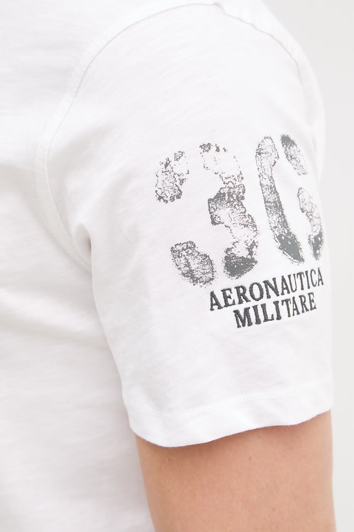 Bavlnené tričko Aeronautica Militare biela TS2525UJ00686