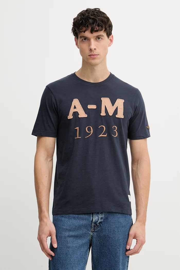 Aeronautica Militare тениска мъжка памучна тъмносин TS2526UJ00686